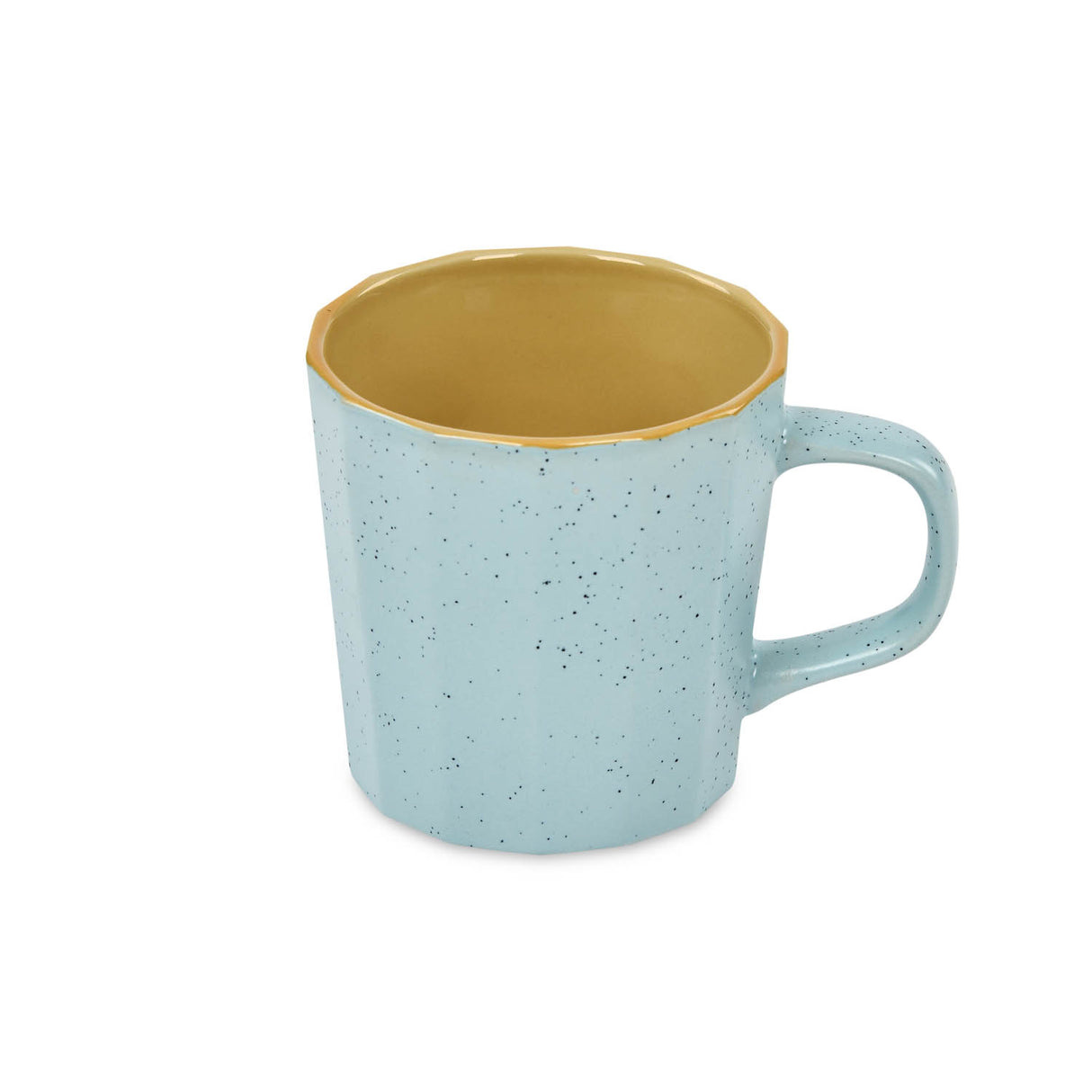Porcelain Coffee Mug Set of 6- Blue and Yellow