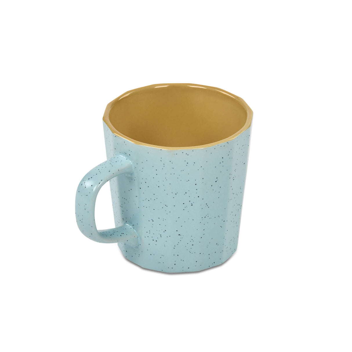 Porcelain Coffee Mug Set of 6- Blue and Yellow