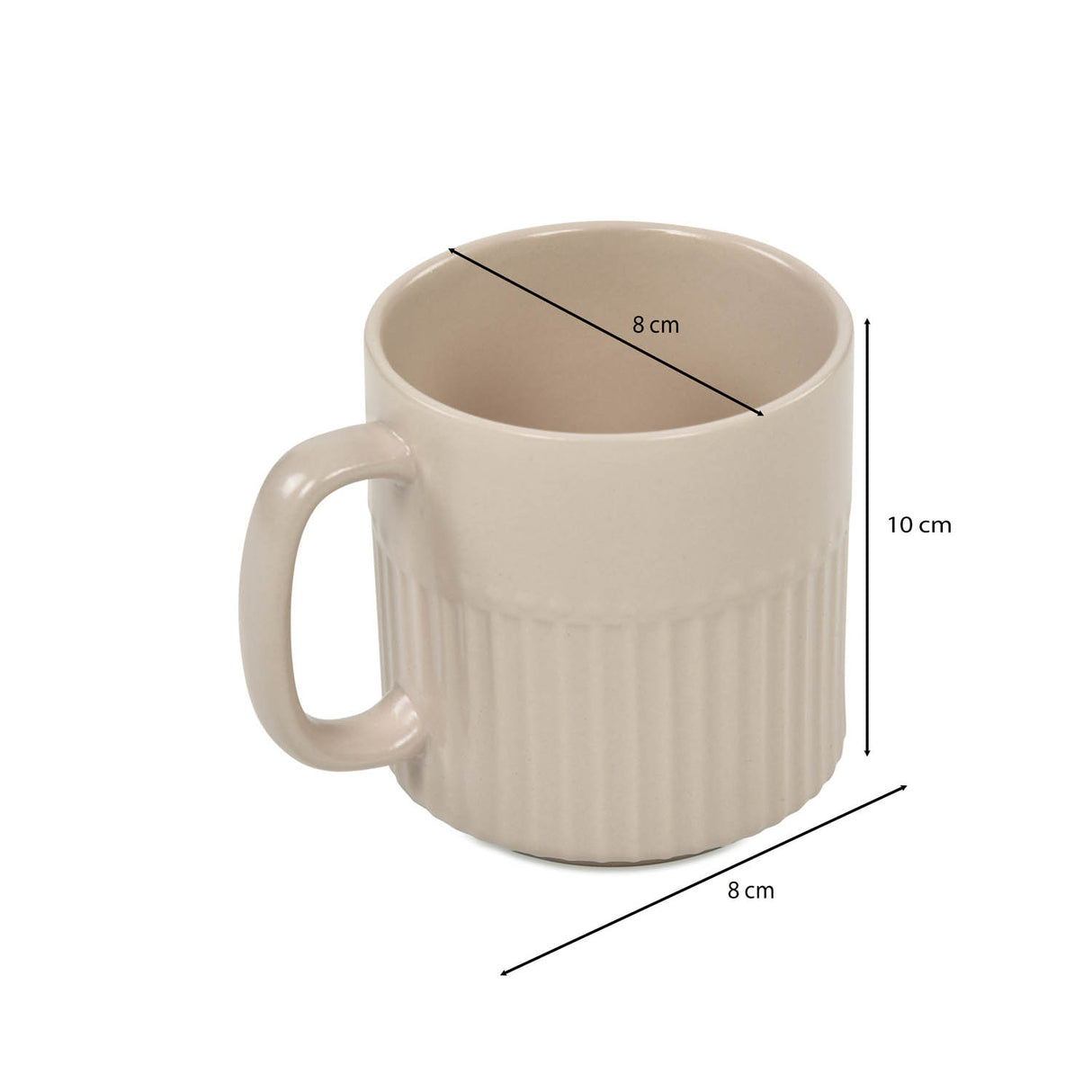 Porcelain Coffee Mug Set of 6- Ivory Matt