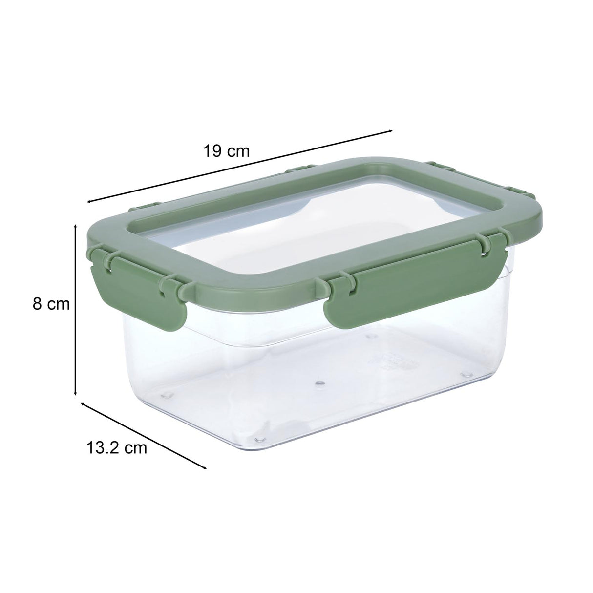 Multipurpose Airtight 1000 ml Food Container- Transparent & Green