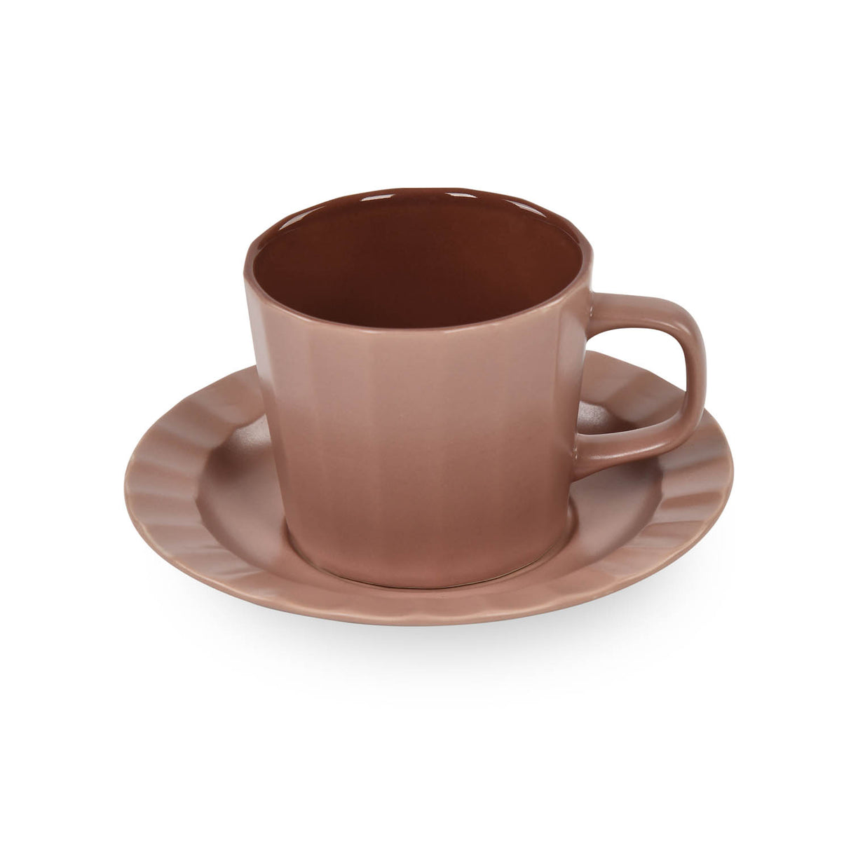 Porcelain Cup and Saucer Set of 6- Lilac