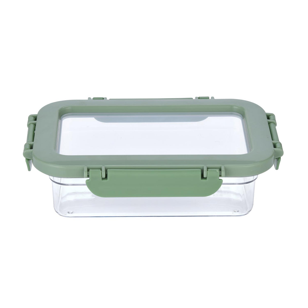 Multipurpose Airtight 600 ml Food Container- Transparent & Green
