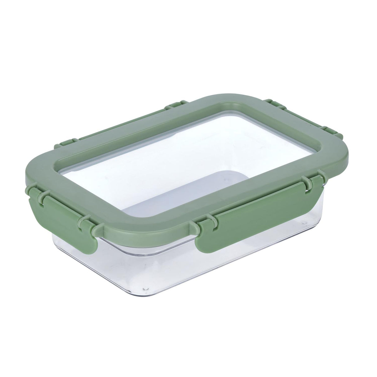 Multipurpose Airtight 600 ml Food Container- Transparent & Green