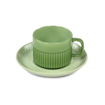 Porcelain Cup and Saucer Set of 6- Green