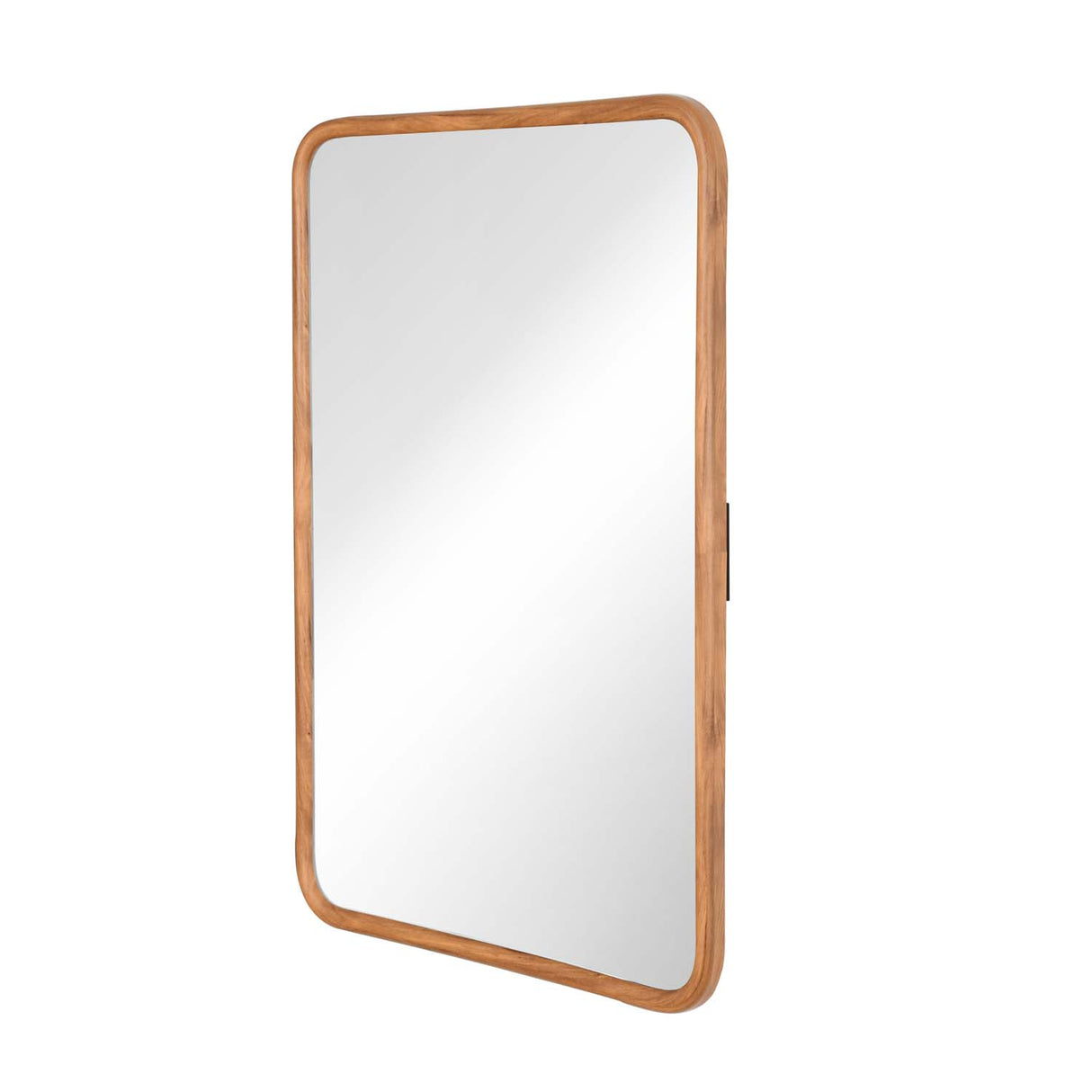 Rounded Edges Wall Mirror- Brown