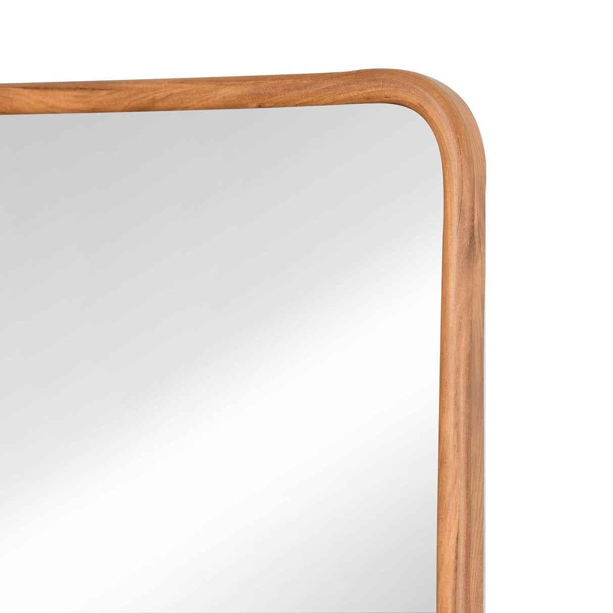 Rounded Edges Wall Mirror- Brown