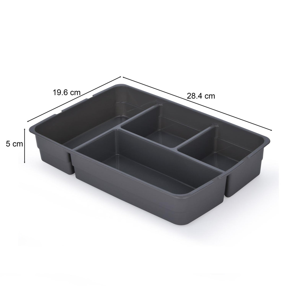Multipurpose 4 Compartement Polypropylene Organiser- Grey