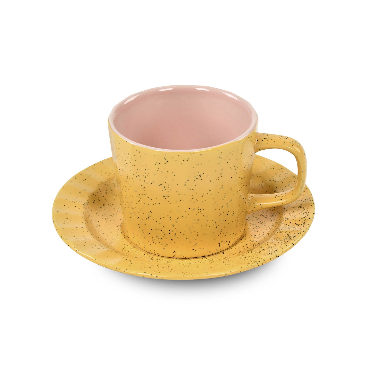 Porcelain Cup and Saucer Set of 6- Pink
