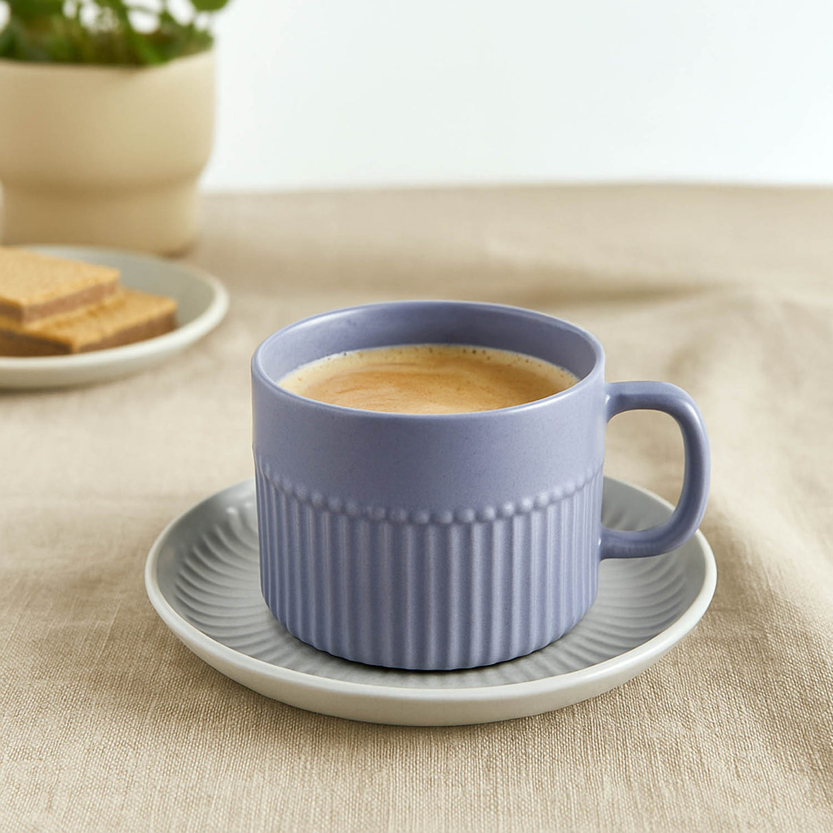 Porcelain Cup and Saucer Set of 6- Blue