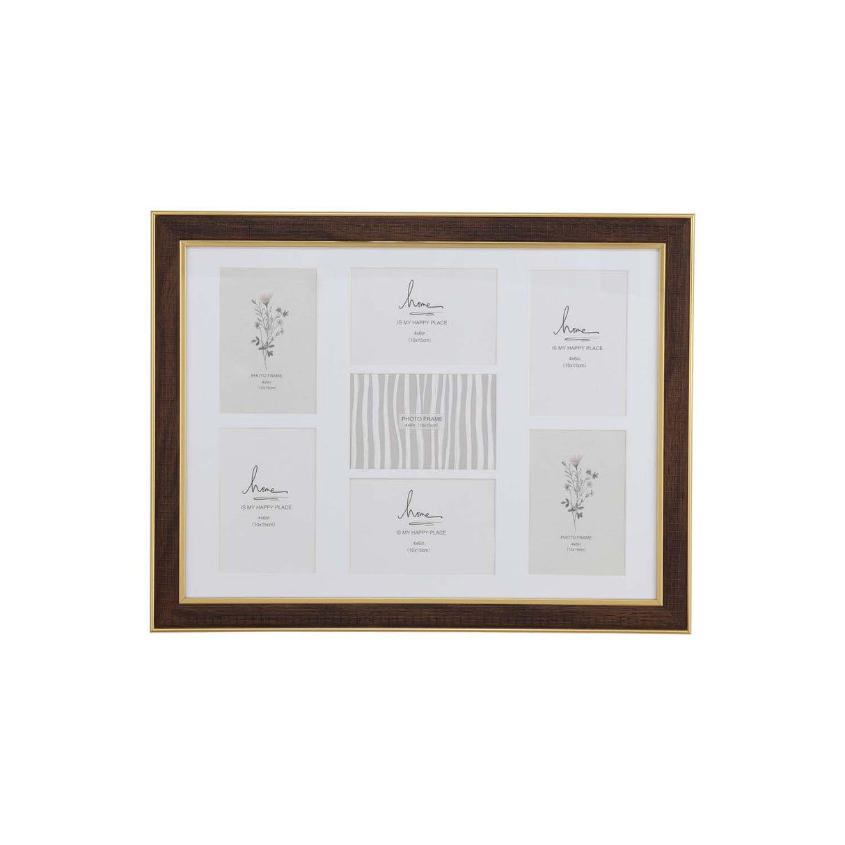 Seven Pics Photo Frame- Brown, 4 x 6 Inch