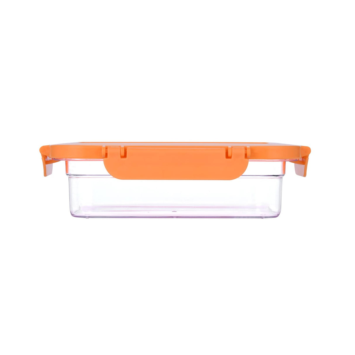 Multipurpose Airtight 600 ml Food Container- Transparent & Orange