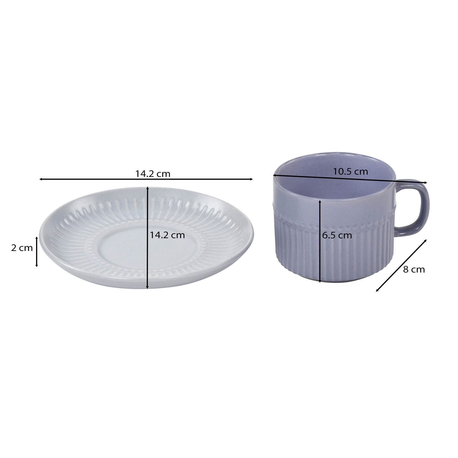 Porcelain Cup and Saucer Set of 6- Blue