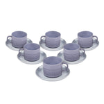 Porcelain Cup and Saucer Set of 6- Blue