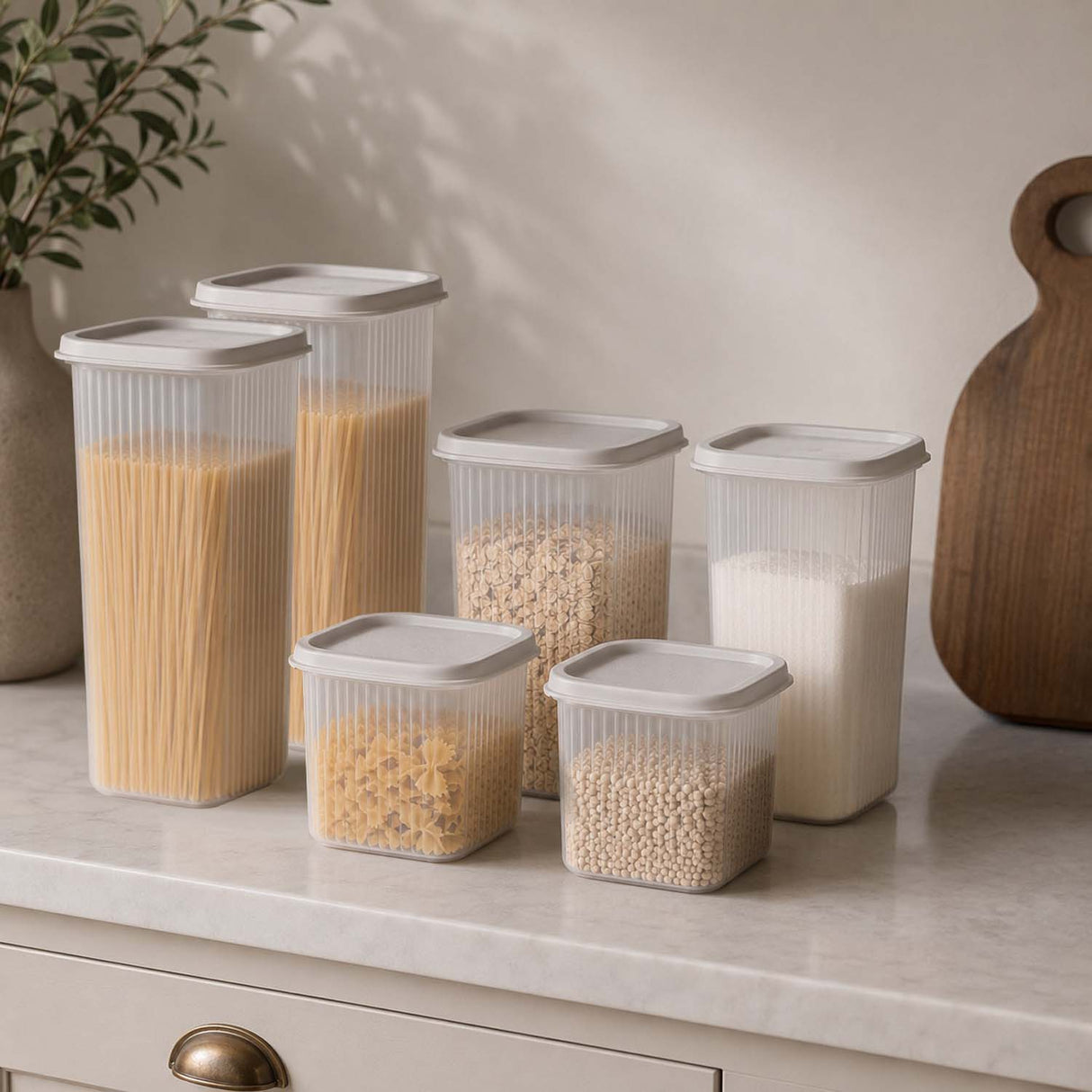 Multipurpose Storage Cannister Set of 6- White