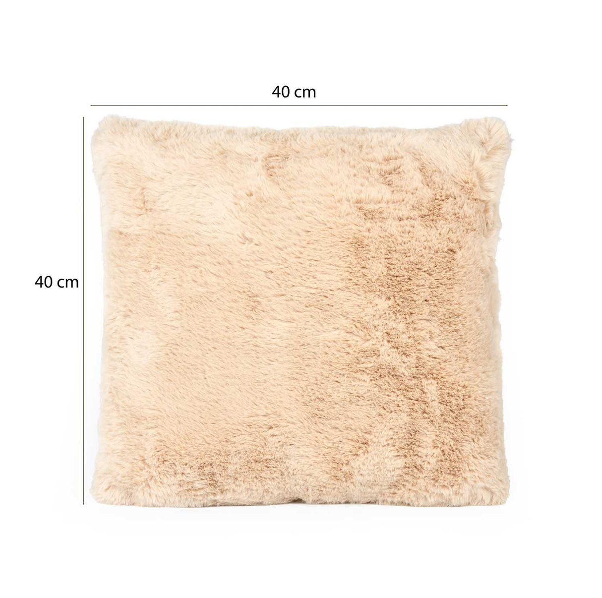 Faux Fur Decorative Filled Cushion- Beige