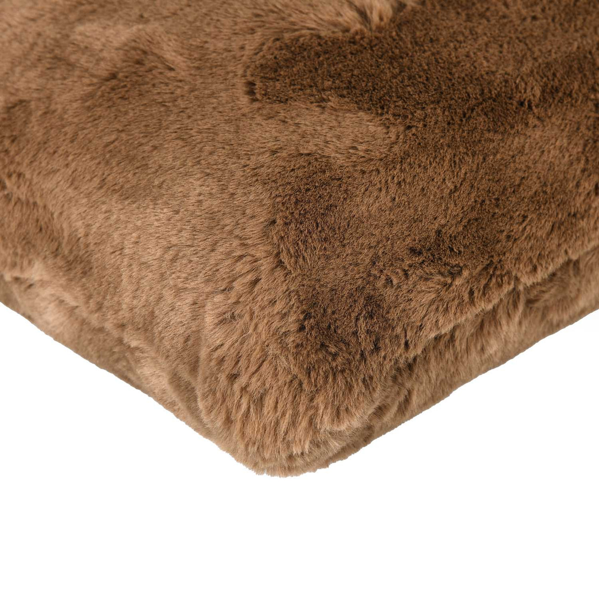 Faux Fur Decorative Filled Cushion- Brown