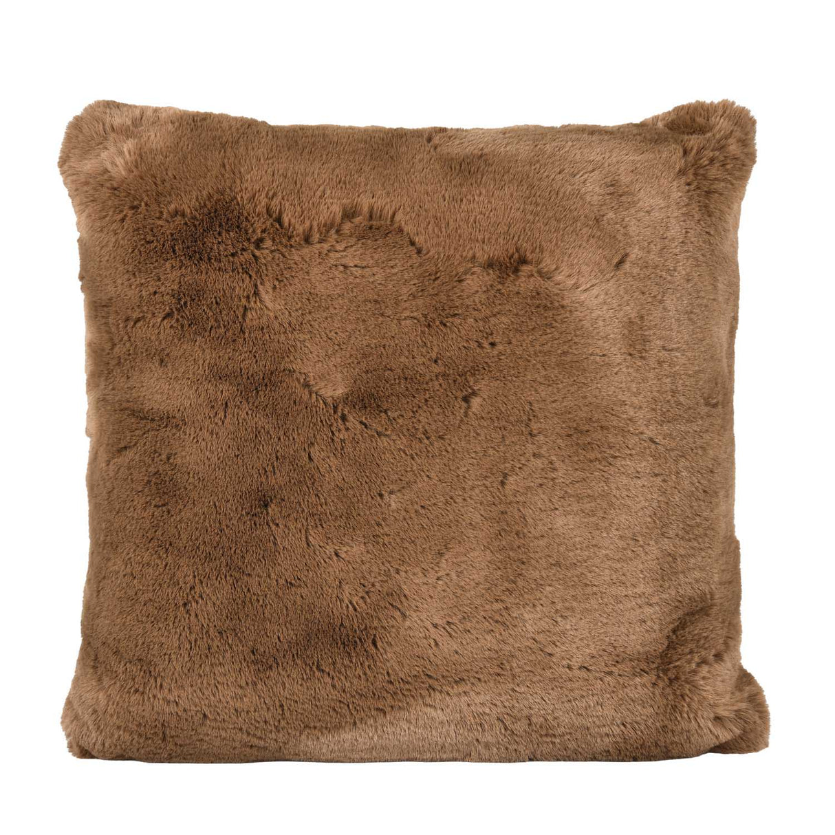 Faux Fur Decorative Filled Cushion- Brown