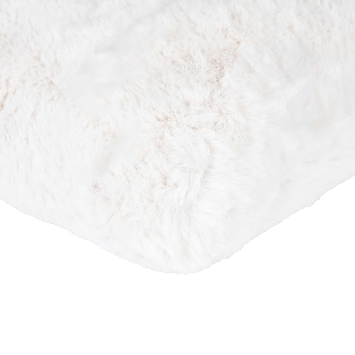 Faux Fur Decorative Filled Cushion- White