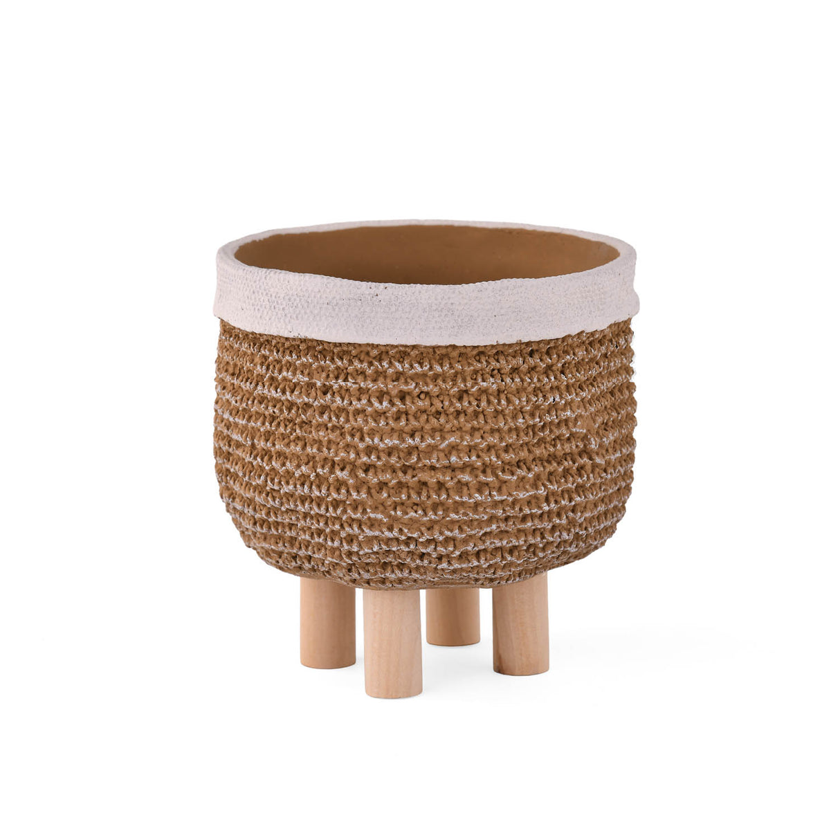 Gunny Sack Trileg Planter- Brown