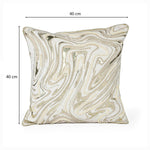 Abstract Heavy Pearl Polyester Cushion Cover- White