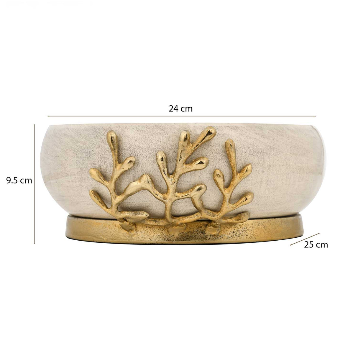 Decorative Urli with Golden Branch- Gold