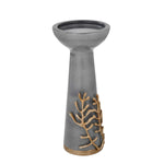 Decorative Candle Holder with Golden Branch Large- Grey and Gold