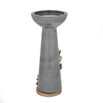 Decorative Candle Holder with Golden Branch Large- Grey and Gold