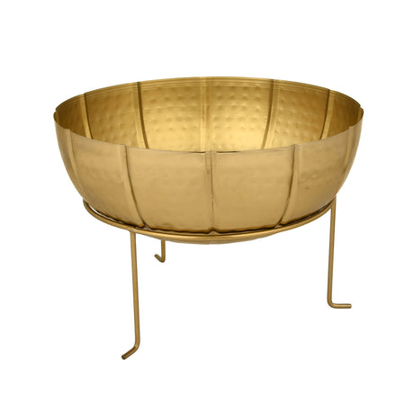 Decorative Urli with Trileg Stand Large- Gold