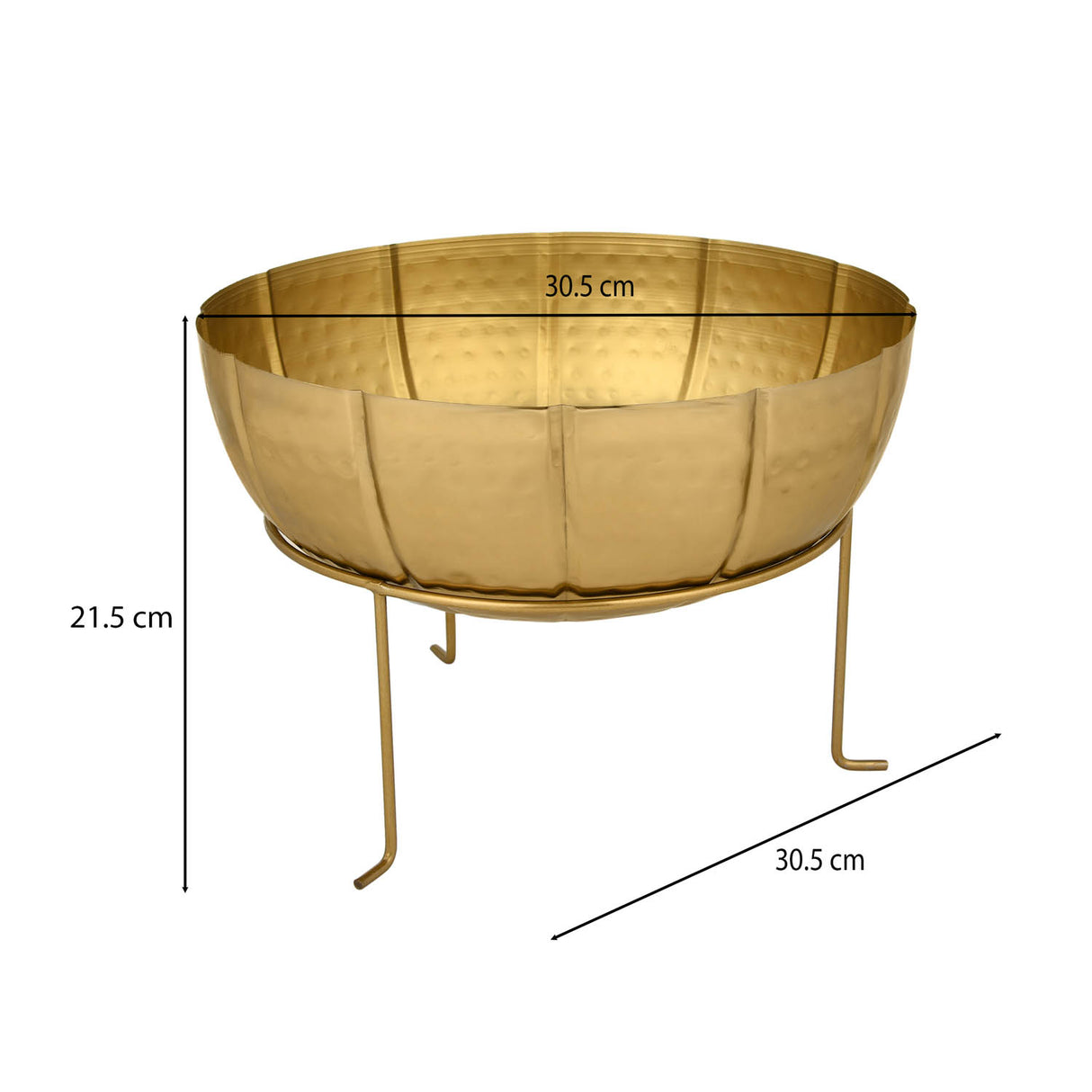 Decorative Urli with Trileg Stand Large- Gold
