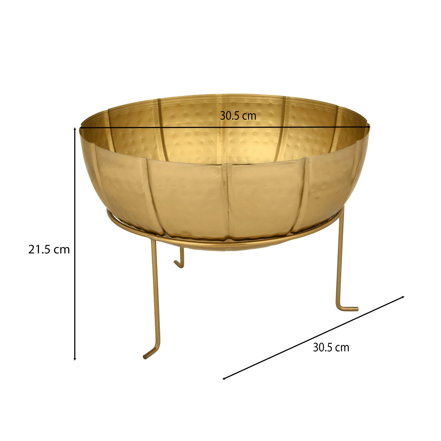 Decorative Urli with Trileg Stand Large- Gold