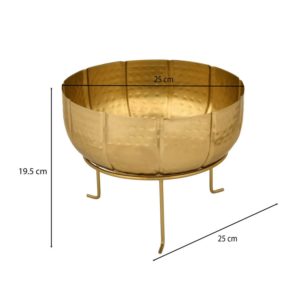 Decorative Urli with Trileg Stand Small- Gold