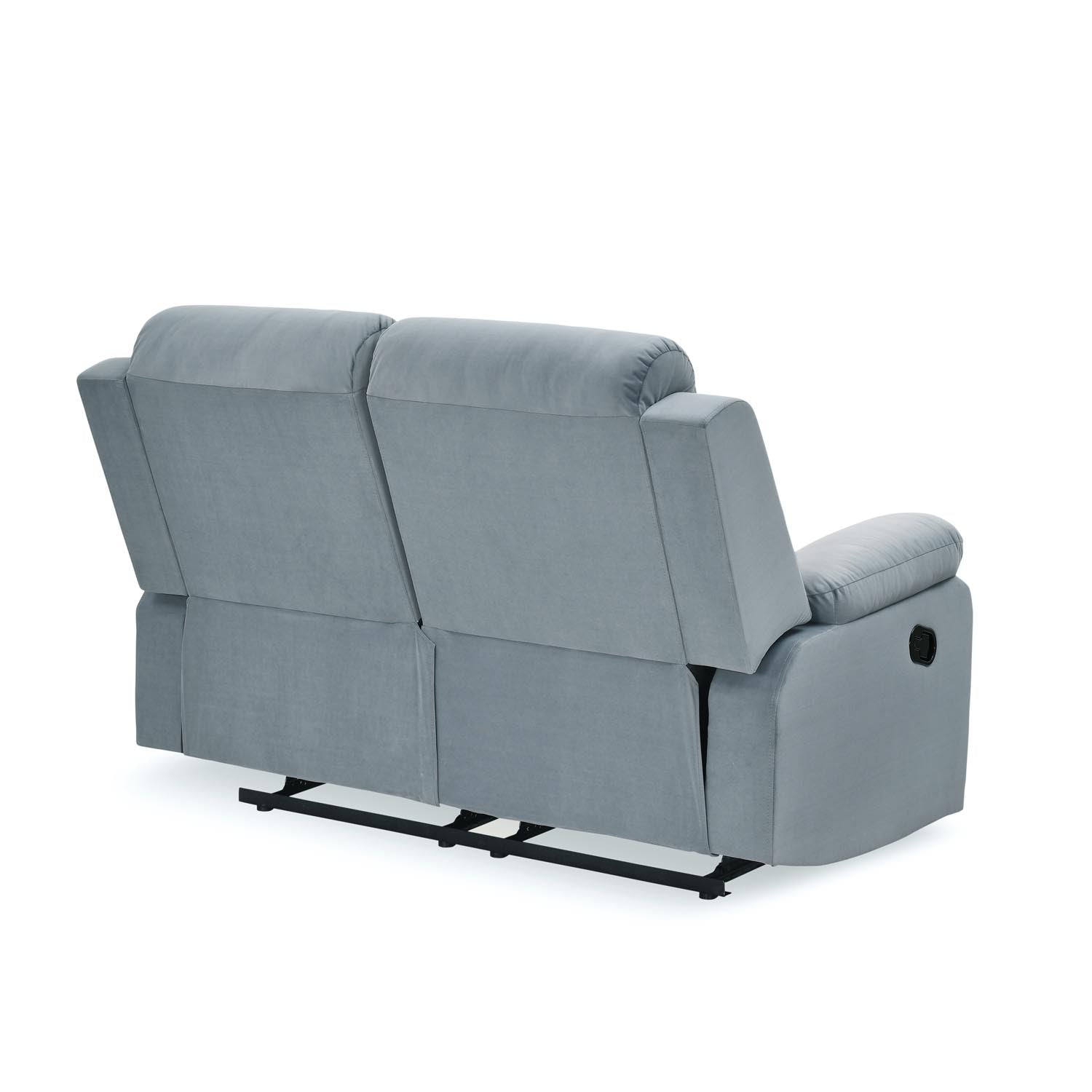 Derik 2 Seater Manual Recliner Sofa- Metallic Grey
