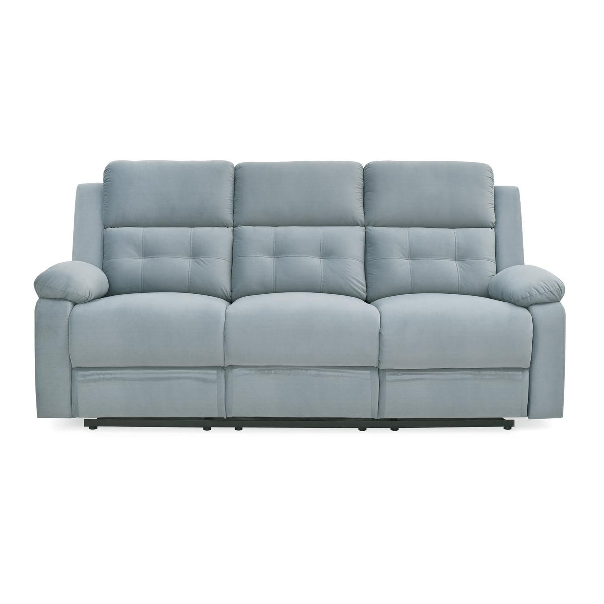 Derik 3 Seater Manual Recliner Sofa- Metallic Grey - Front View 2