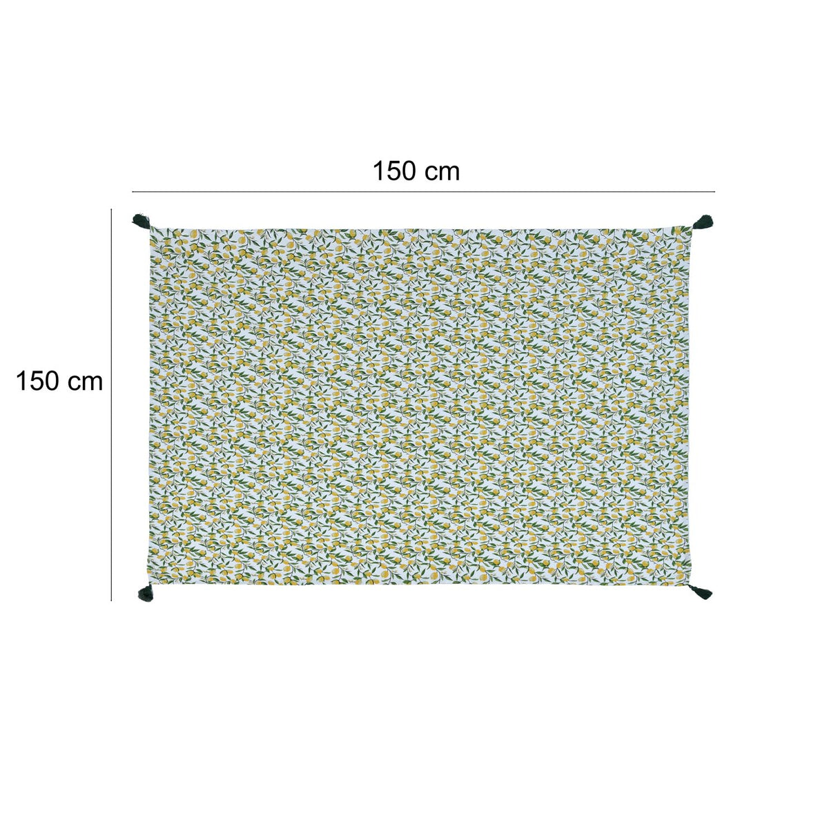Lemon Lush Cotton 4 Seater Table Cover- Multicolor