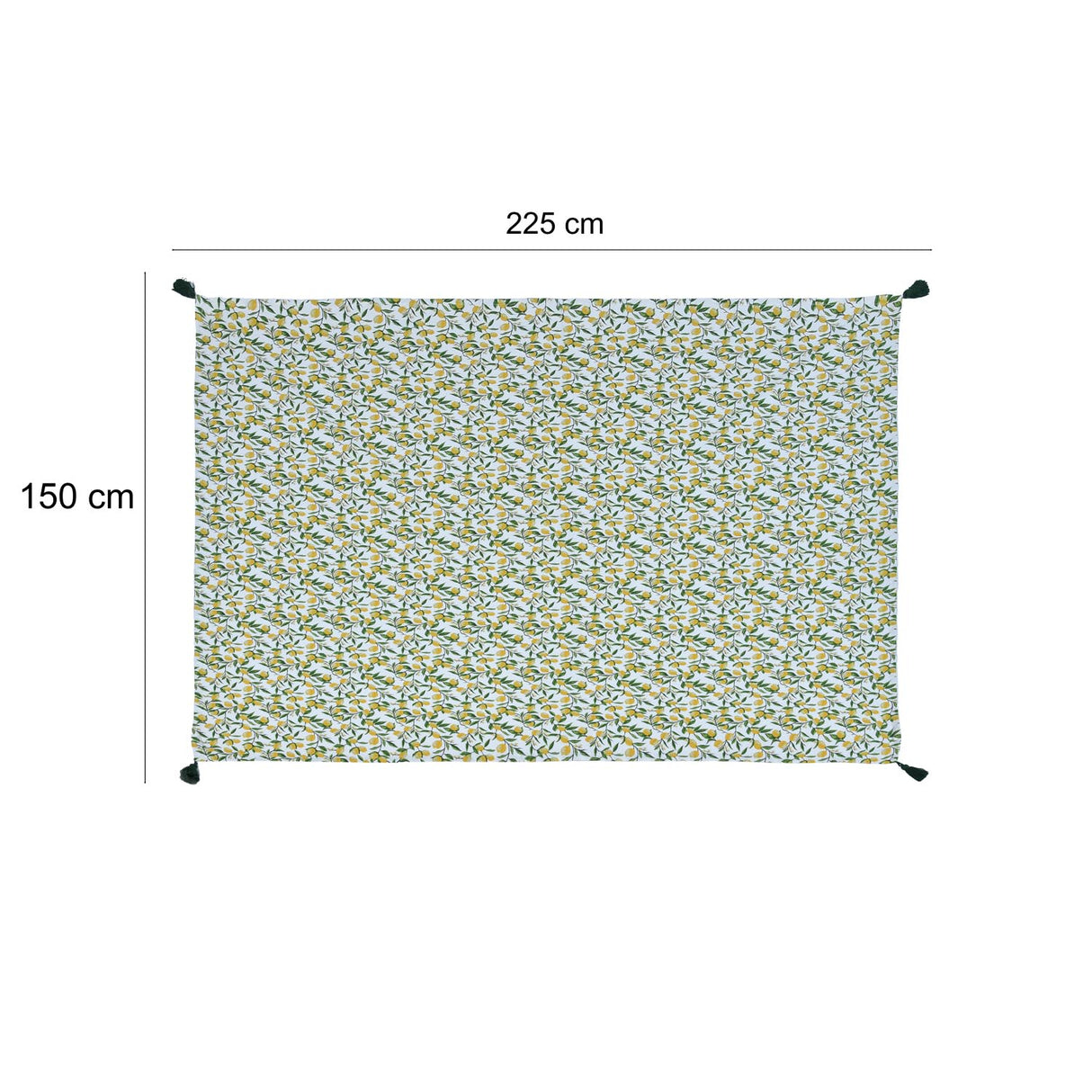 Lemon Lush Cotton 6 Seater Table Cover- Multicolor