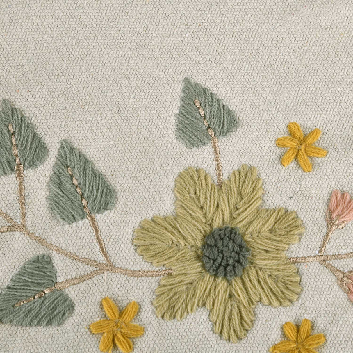 Floral Round Placemat- Beige and Green
