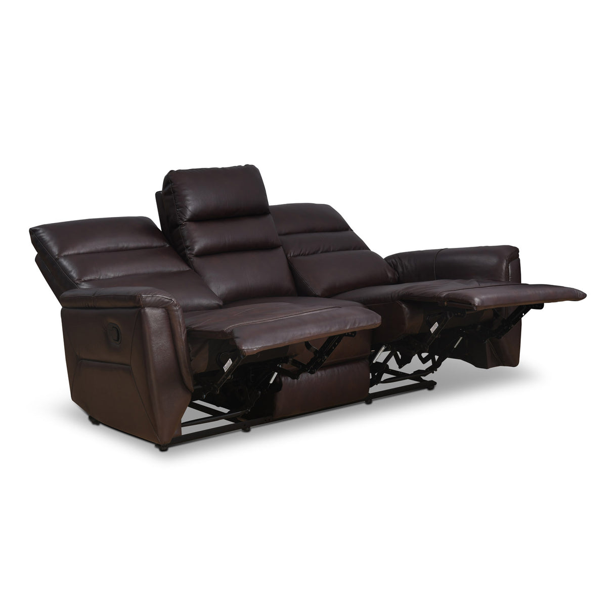 Brandon 3 Seater Manual Recliner (Dark Brown)
