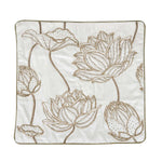 Multi Lotus Bloom Pattern Fabric Cushion Cover- Off-white