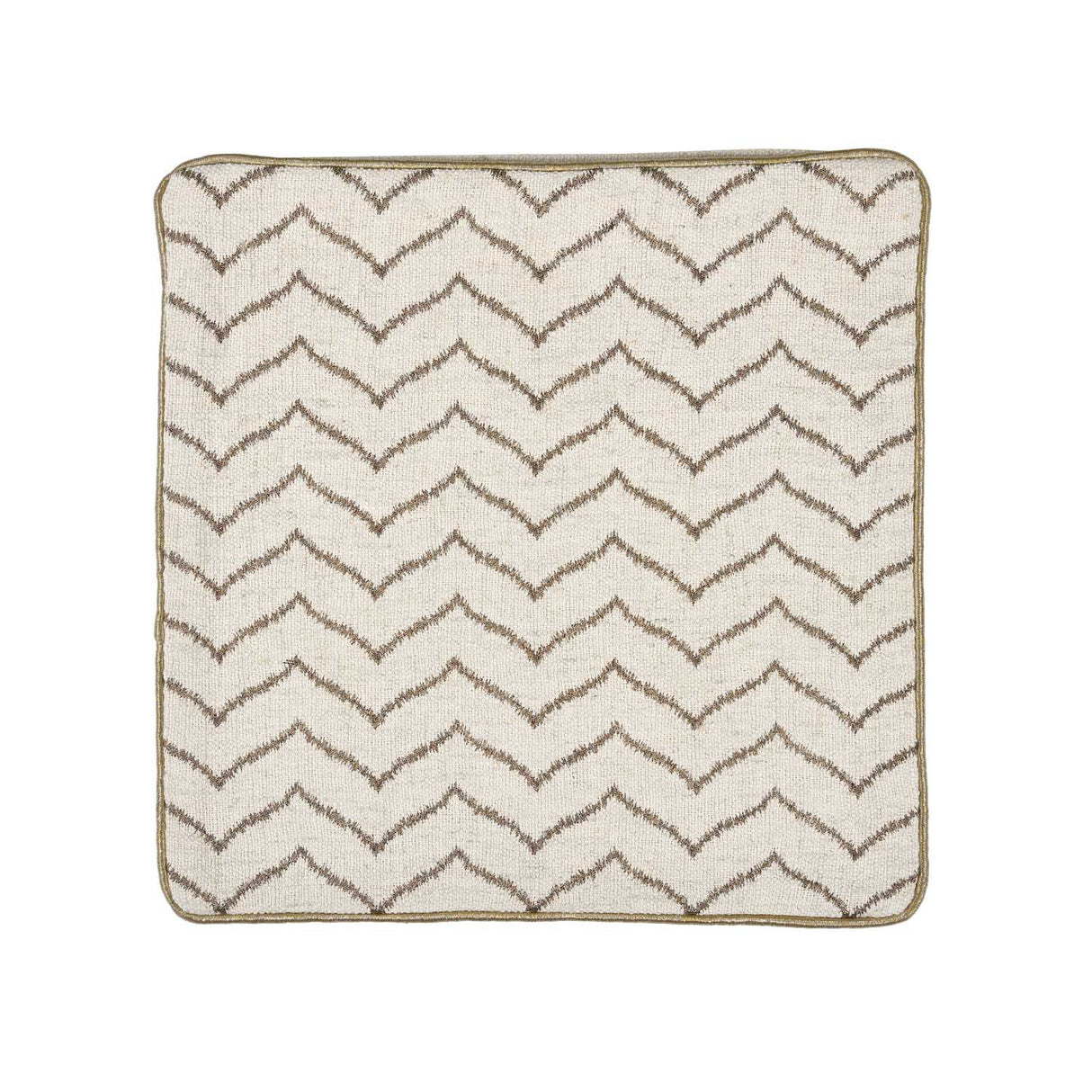 Zigzag Pattern Cushion Cover- Beige and Gold