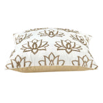 Multi Lotus Pattern Fabric Cushion Cover- Off-white