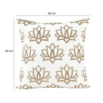 Multi Lotus Pattern Fabric Cushion Cover- Off-white