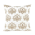 Multi Lotus Pattern Fabric Cushion Cover- Off-white