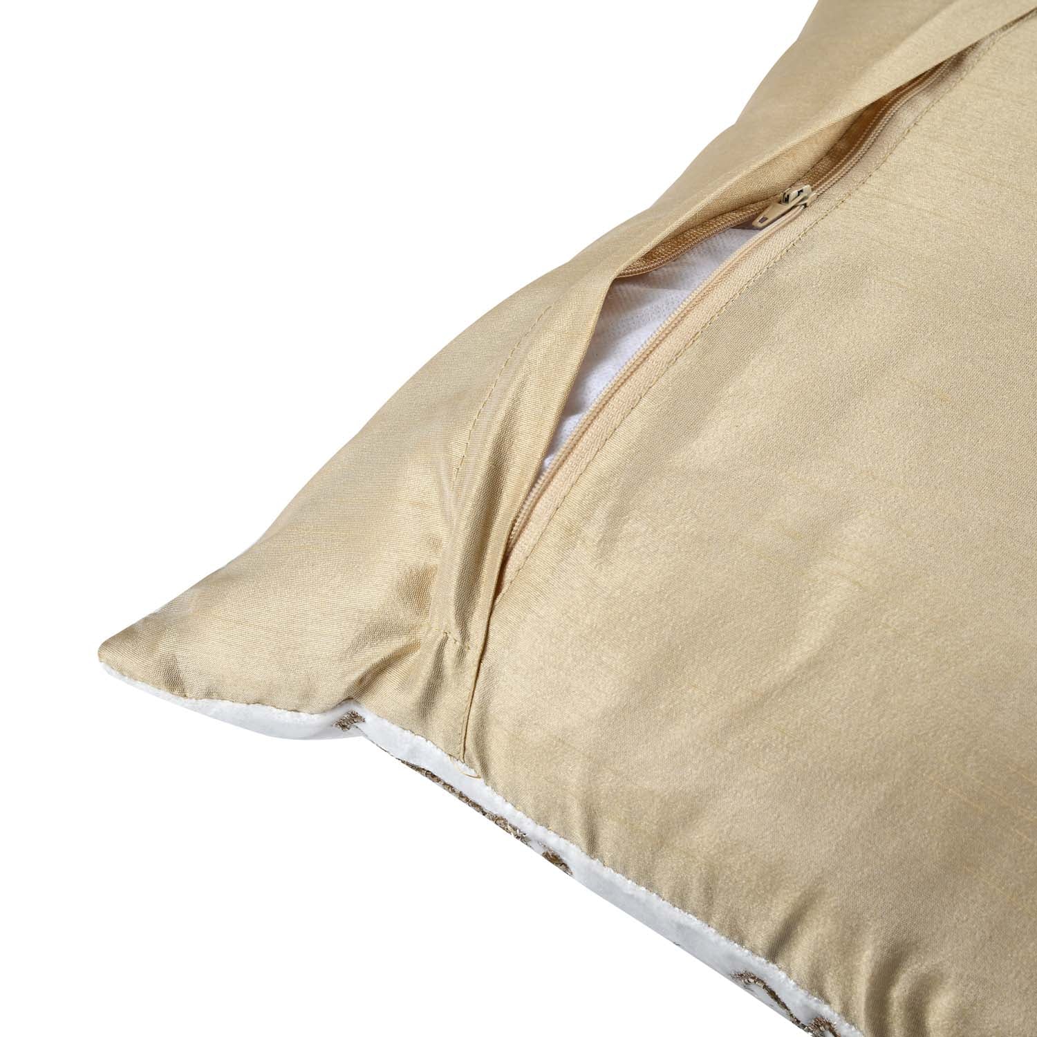 Multi Lotus Pattern Fabric Cushion Cover- Off-white