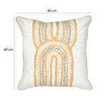 Dual Arch Cotton Cushion Cover- Beige and Grey