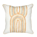 Dual Arch Cotton Cushion Cover- Beige and Grey