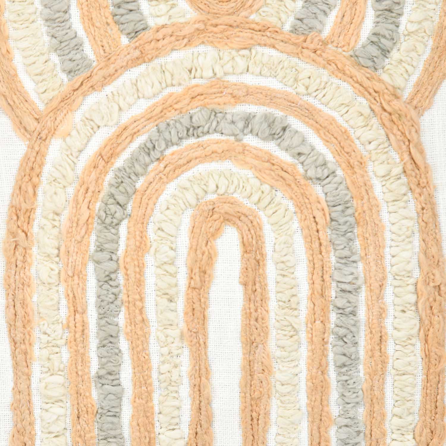 Dual Arch Cotton Cushion Cover- Beige and Grey