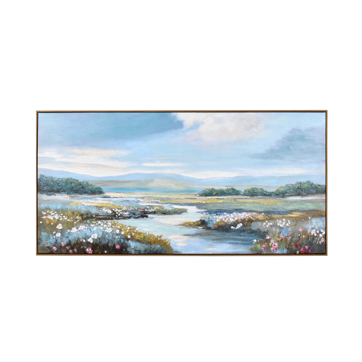 Nature Canvas Wall Painting (Blue & Green)