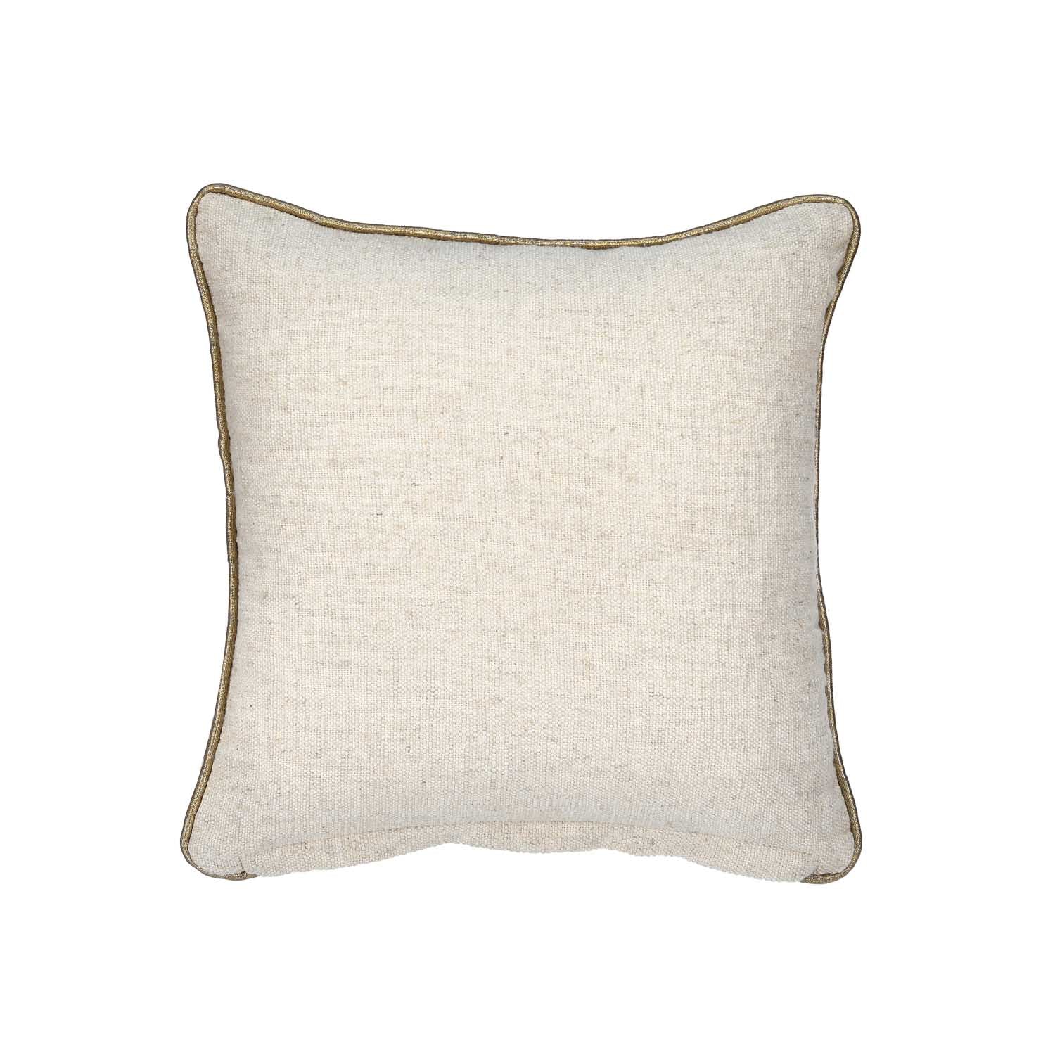 Zigzag Pattern Cushion Cover- Beige and Gold