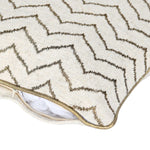 Zigzag Pattern Cushion Cover- Beige and Gold
