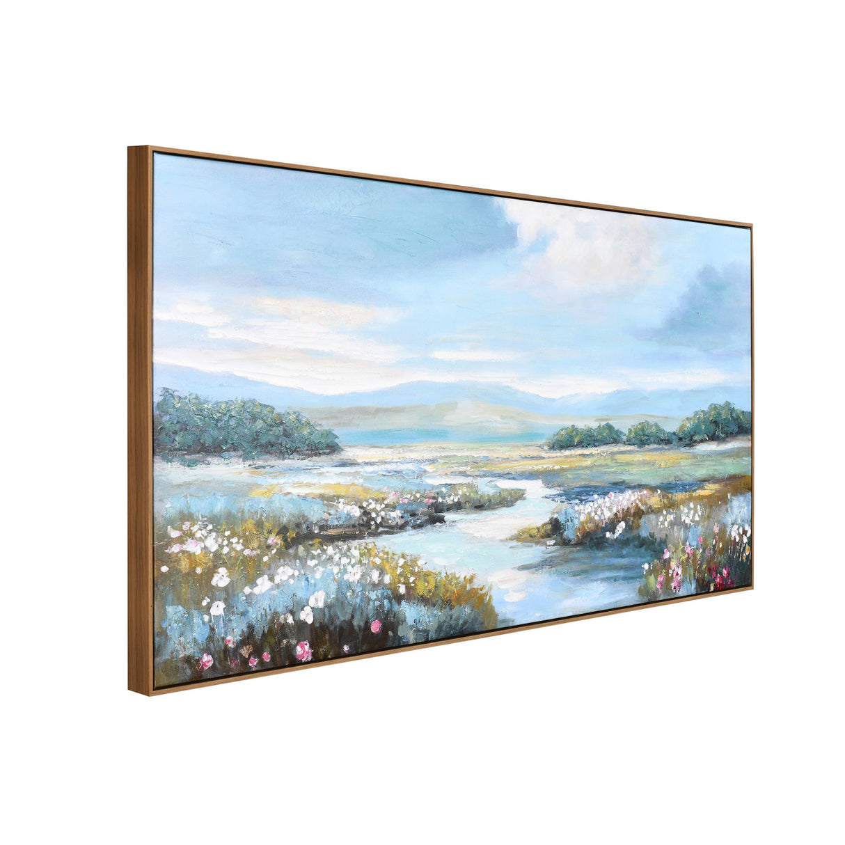 Nature Canvas Wall Painting (Blue & Green)